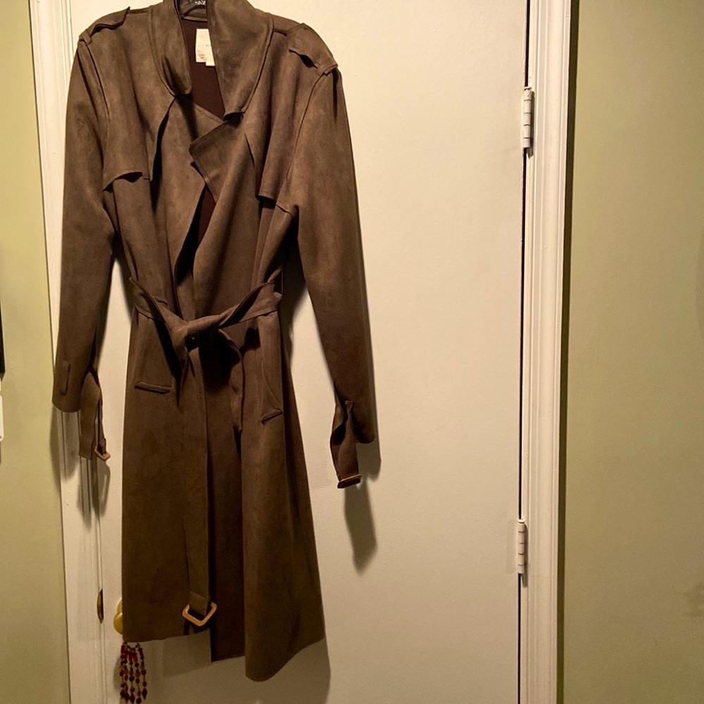 Faux Suede Trench Coat from Anthropologie